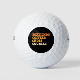Weekends Coffee Cross Country Runner Golf Balls