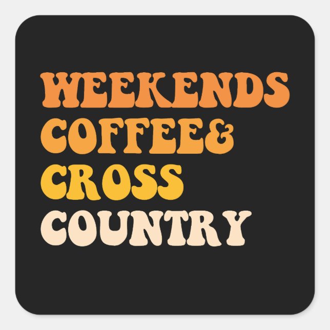 Weekends Coffee Cross Country Runner Square Sticker (Front)