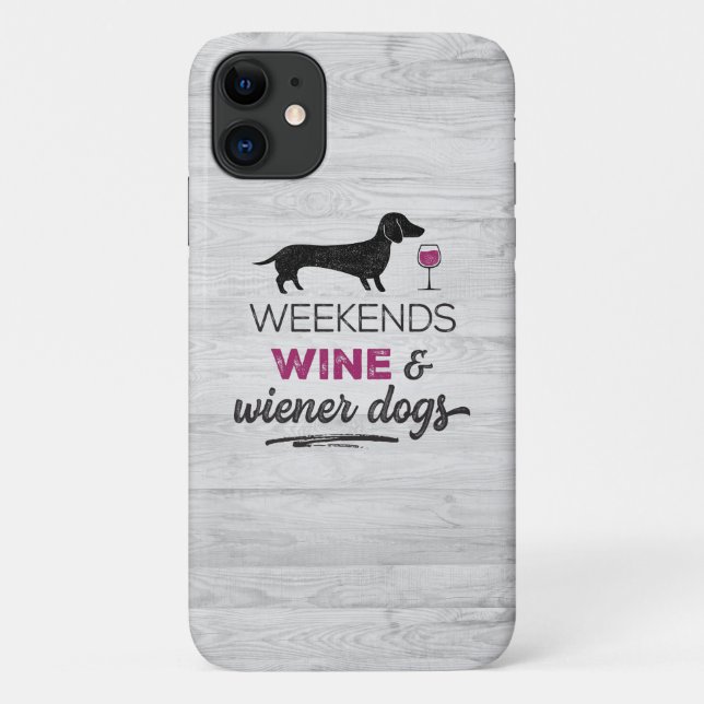 Weekends Wine & Wiener Dogs Case-Mate iPhone Case (Back)