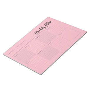 Weekly, day by day Organiser Notepad