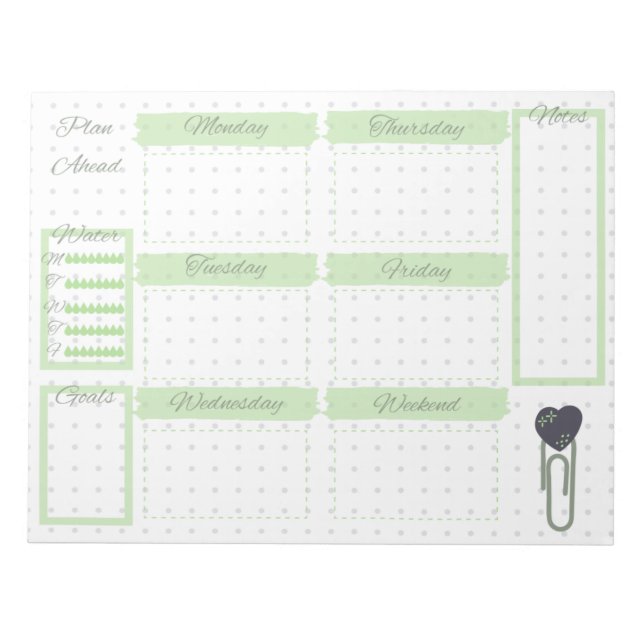 Weekly Desk Planner Notepad (Front)