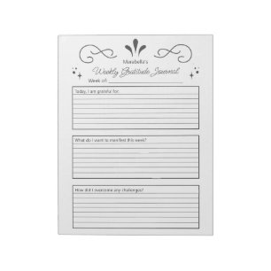 Weekly Gratitude Journal Decorative Notepad