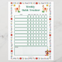 Weekly Habit Tracker Printable - Lama Edition