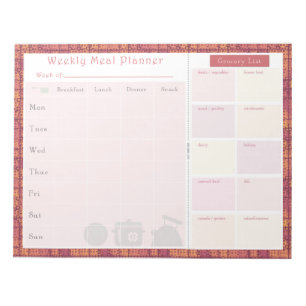 Weekly Meal Planner Autumn Metal Notepad