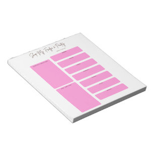WEEKLY MEAL PLANNER IN PINK DESIGN NOTEPAD
