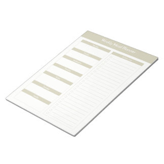 Weekly Meal Planner - Taupe Notepad