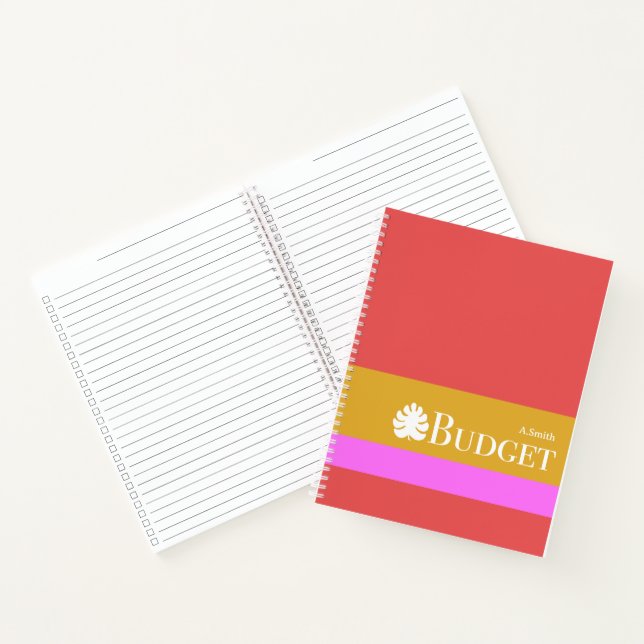 Weekly monthly budget expenses modern bright  notebook (Inside)
