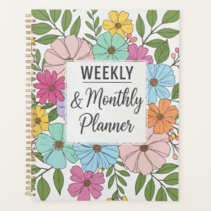 Weekly & Monthly Planner 2025 – Floral Cover