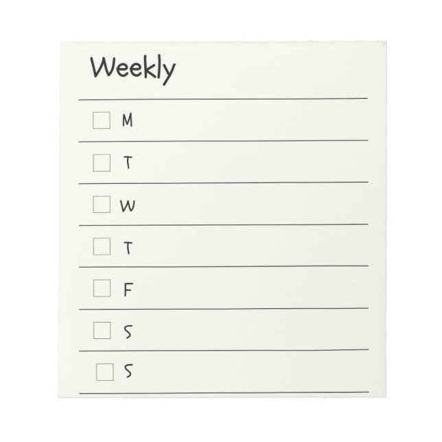 Weekly Organise Your Week in Style  Notepad (Front)