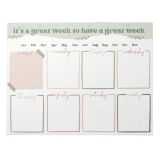 Weekly Organiser Notepad