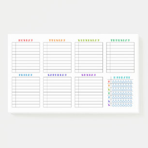 Weekly Organiser - To Do List - Hydrate Post-it Notes