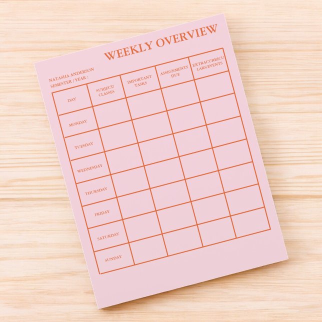 Weekly Overview Academic Planner for Students (Creator Uploaded)