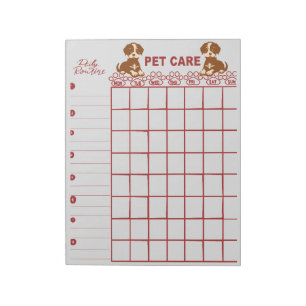 Weekly Pet care Notepad 
