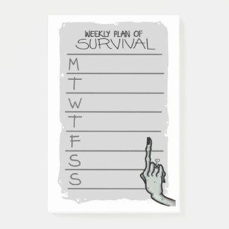 Weekly Plan of Survival Post-it Notes