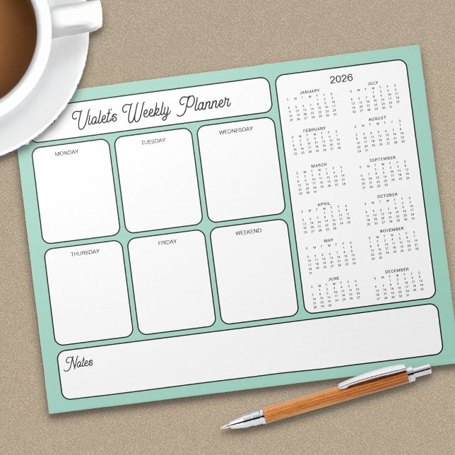 Weekly Planner 2026 Calendar Daily To Do Any Colou Notepad (Weekly Planner Pad with 2026 Calendar)