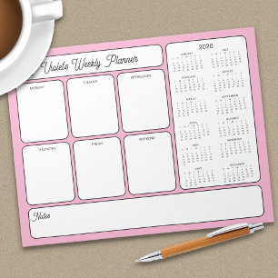 Weekly Planner 2026 Calendar Daily To Do Pink Notepad