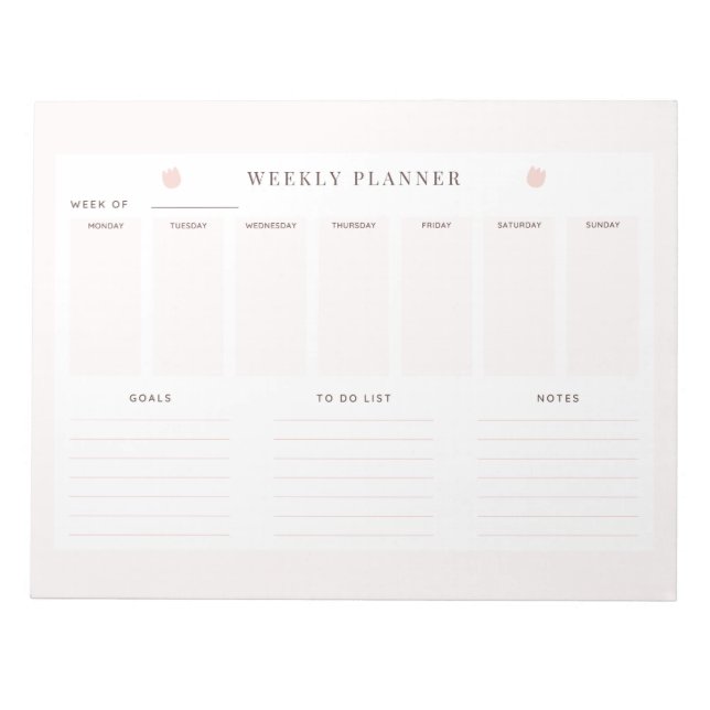 Weekly Planner 8.5x11 Notepad (Front)