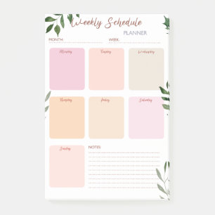Weekly planner and organiser  post-it notes