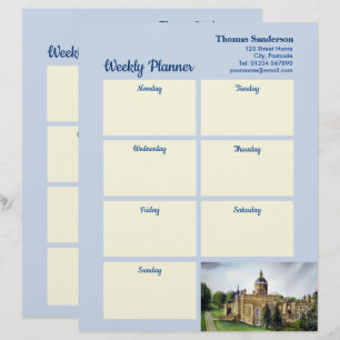 Weekly Planner Castle Howard Yorkshire England Custom Letterhead