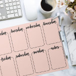 Weekly Planner Custom Colour Tear Away Calendar Notepad<br><div class="desc">Customise with your own background colour,  Click "customise it" to change the colour on the right; use the eye dropper tool,  "advanced" for the whole spectrum.</div>