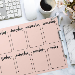 Weekly Planner Custom Colour Tear Away Calendar Notepad