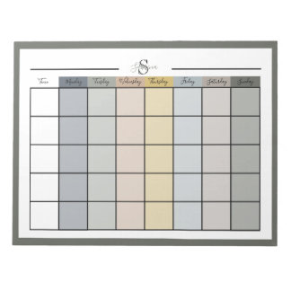 Weekly Planner Daily Colour Combo 1 Notepad
