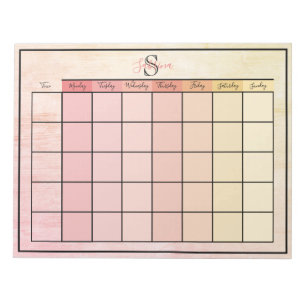 Weekly Planner Daily Pink Yellow Colour Notepad