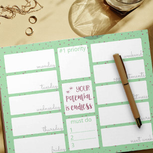 Weekly Planner Daily To Do List Motivational Quote Notepad