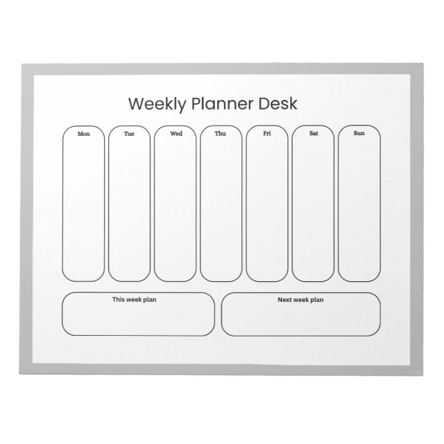 Weekly Planner Desk Notepad (Front)