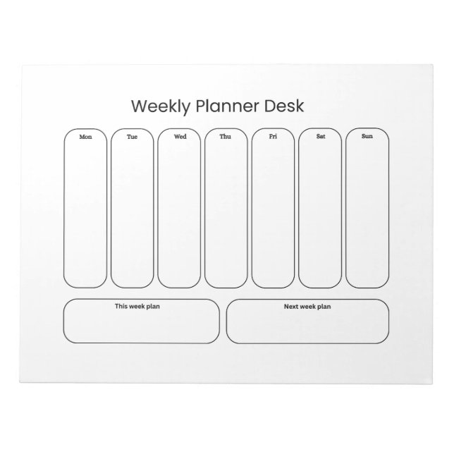 Weekly Planner Desk Notepad (Front)