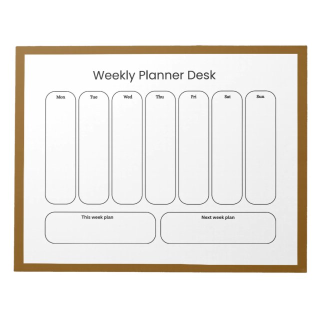 Weekly Planner Desk Notepad (Front)