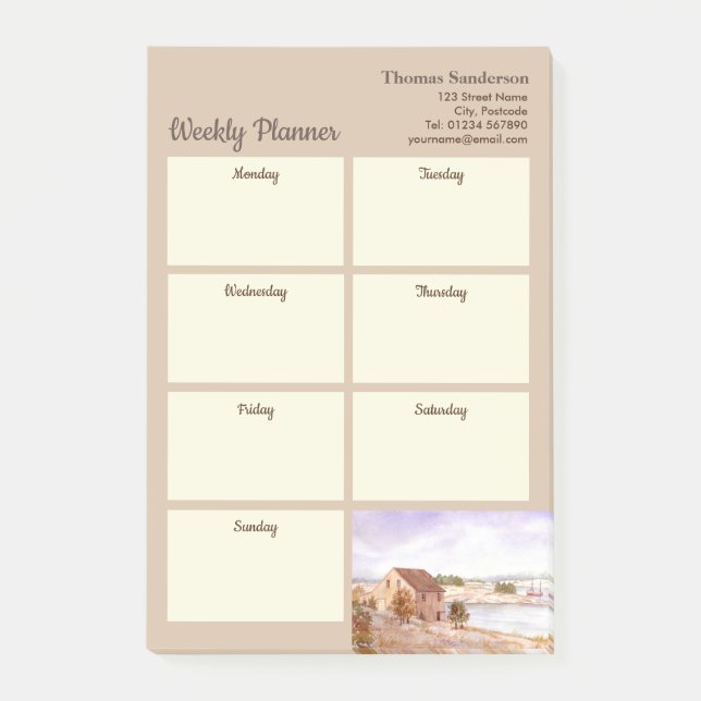 Weekly Planner Fisherman House Norway Coast  Post-it Notes (Front)