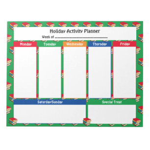 Weekly Planner HOLIDAY ACTIVITY BOOKS Tear Away Notepad