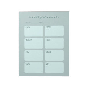 Weekly Planner Minimal Turquoise Notepad
