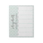 Weekly Planner Mint & Grey Quatrefoil Pattern