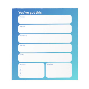Weekly Planner Notepad – Weekday Layout