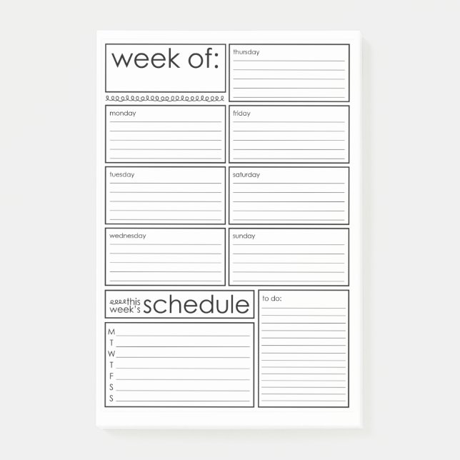 weekly planner Post-it® Notes (Front)