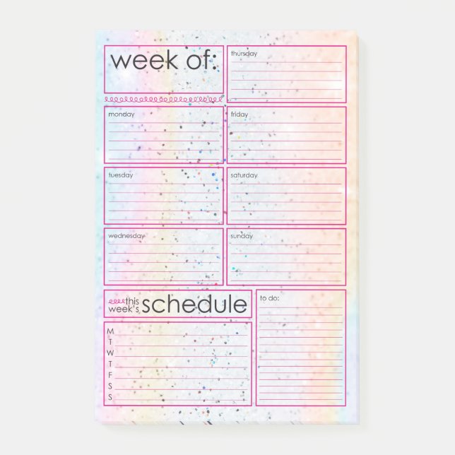 weekly planner Post-it® Notes (Front)