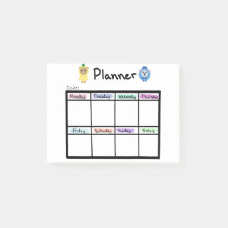Weekly Planner Post it Notes