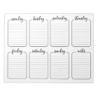 Weekly Planner Simple White Tear Away Calendar