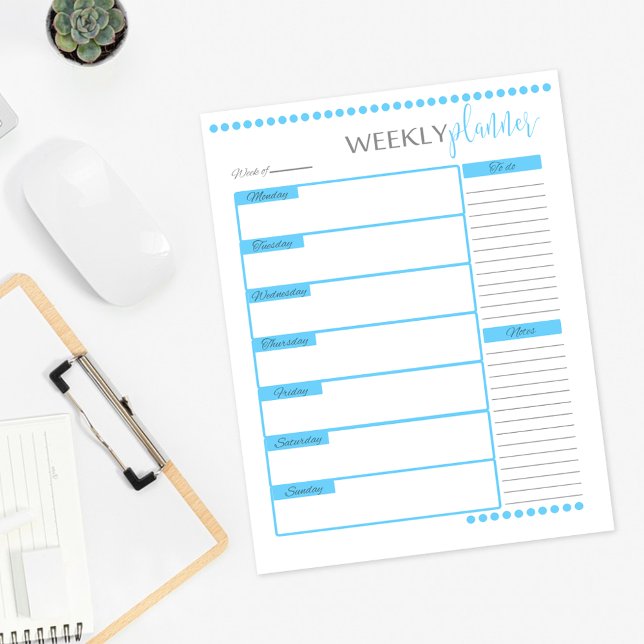 Weekly Planner Stationery Paper | Baby Blue (Creator Uploaded)