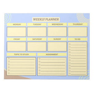 Weekly Planner Student & Teacher Organiser Notepad
