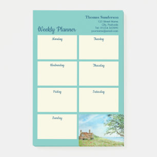 Weekly Planner Summer Poppy Field Coast Watercolor Post-it Notes