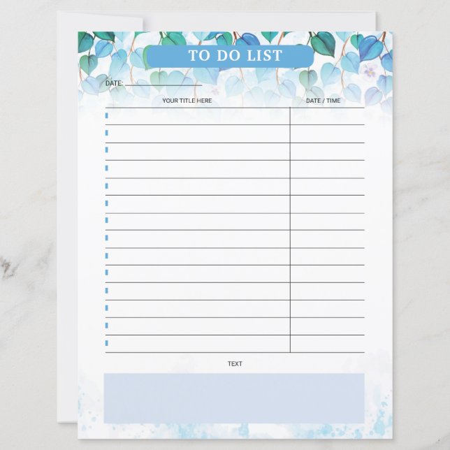 Weekly Planner Template (Back)