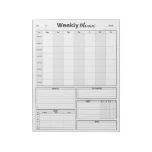 Weekly Planner & To-Do List Notepad