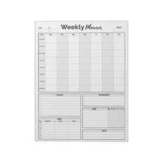 Weekly Planner & To-Do List Notepad