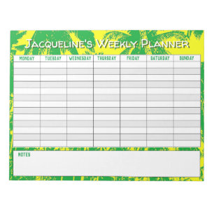Weekly Planner to Personalise with Name Choice. Notepad