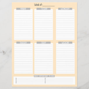 Weekly Planner Undated To-Do List (Orange) Flyer