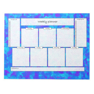 Weekly planner with shopping list & affirmations notepad