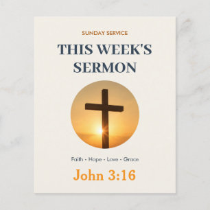 Weekly Sermon Sunday Service Announcements Church Flyer
